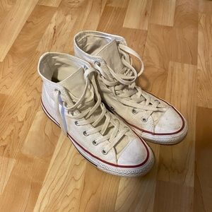 Lightly worn white high top converse